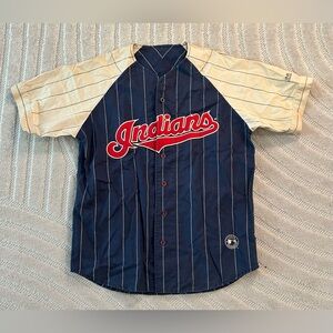 Vintage 90s Mirage Cleveland Indians MLB Baseball Pinstripe Jersey - M